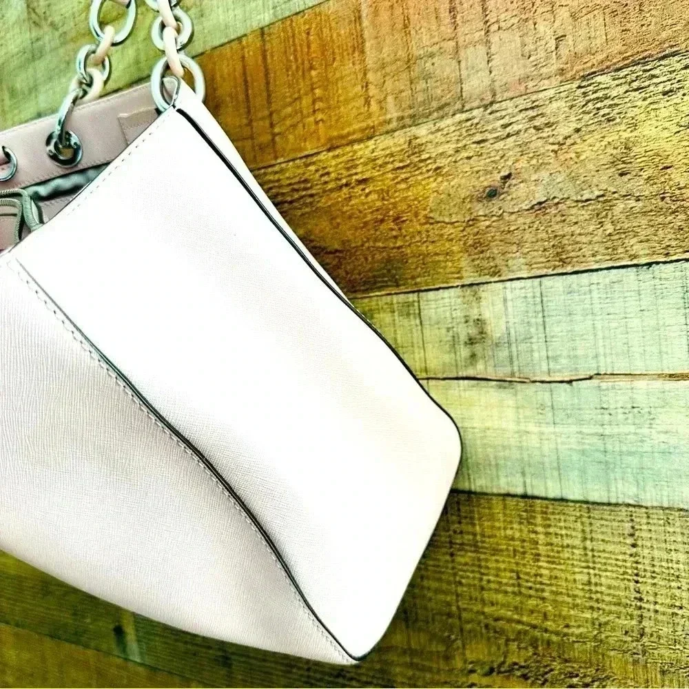 MICHAEL KORS Cynthia Medium Saffiano Leather Satchel Light Pink